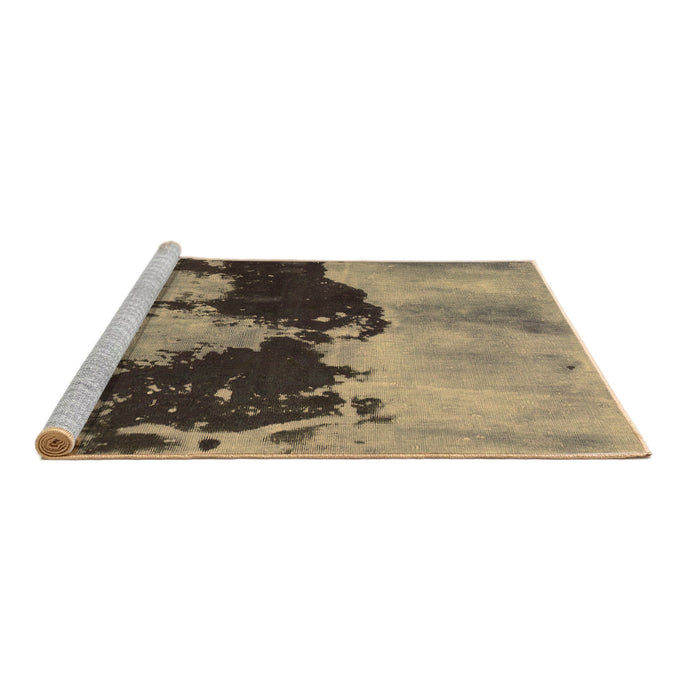 Sideview of Machine Washable Abstract Brown Modern Rug, wshabs844brn
