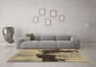 Machine Washable Abstract Brown Modern Rug in a Living Room,, wshabs844brn