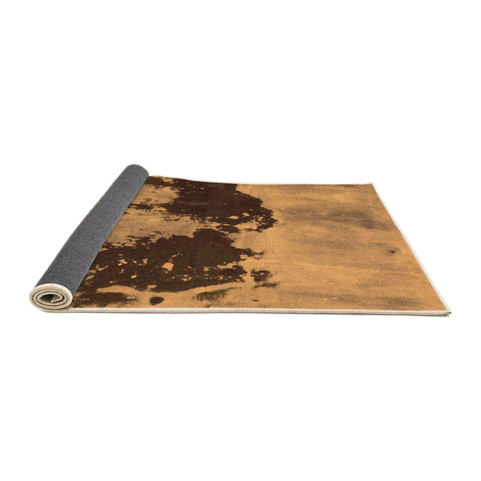 Sideview of Abstract Orange Modern Rug, abs844org