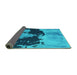 Sideview of Abstract Turquoise Modern Rug, abs844turq