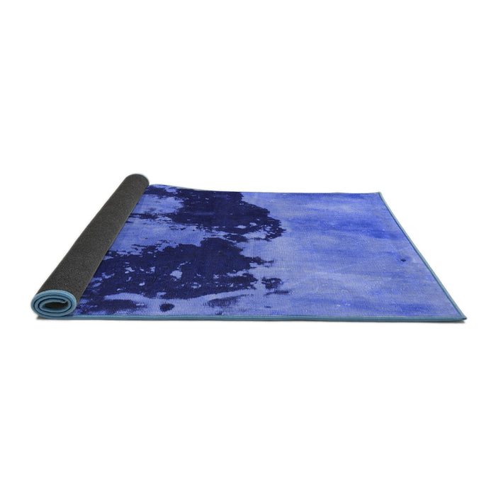 Sideview of Abstract Blue Modern Rug, abs844blu