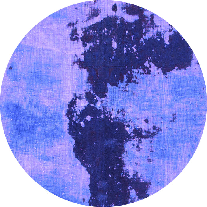 Round Machine Washable Abstract Purple Modern Area Rugs, wshabs844pur