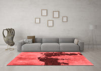 Machine Washable Abstract Red Modern Rug, wshabs844red