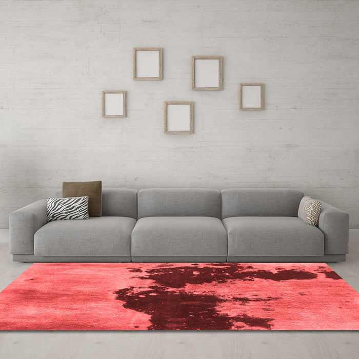 Modern Red Washable Rugs