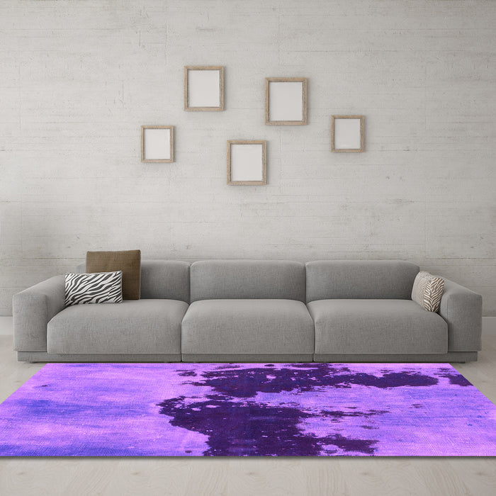 Machine Washable Abstract Pink Modern Rug in a Living Room, wshabs844pnk