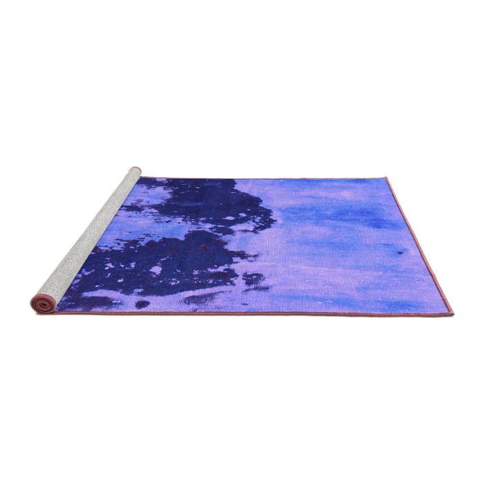 Sideview of Machine Washable Abstract Purple Modern Area Rugs, wshabs844pur