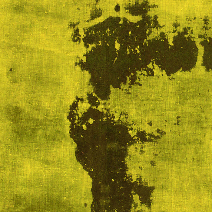 Square Machine Washable Abstract Yellow Modern Rug, wshabs844yw