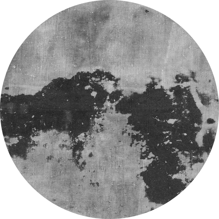 Round Machine Washable Abstract Gray Modern Rug, wshabs844gry