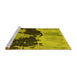 Sideview of Machine Washable Abstract Yellow Modern Rug, wshabs844yw