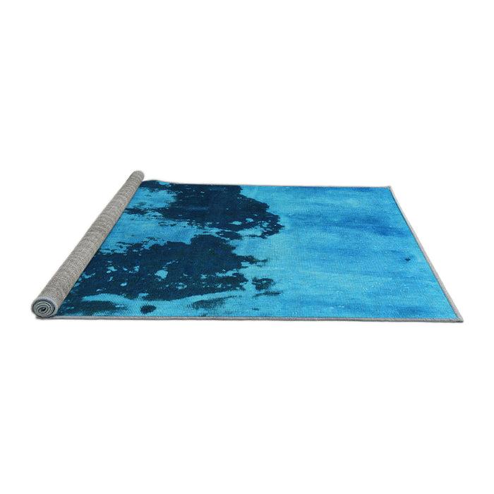 Sideview of Machine Washable Abstract Light Blue Modern Rug, wshabs844lblu