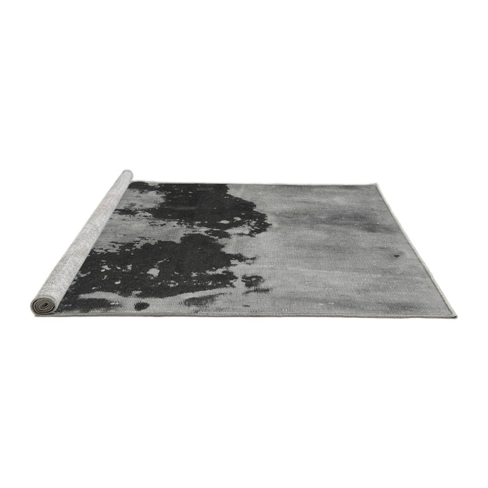Sideview of Machine Washable Abstract Gray Modern Rug, wshabs844gry