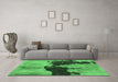 Machine Washable Abstract Emerald Green Modern Area Rugs in a Living Room,, wshabs844emgrn