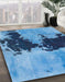 Machine Washable Abstract Blue Rug in a Family Room, wshabs844