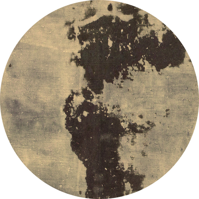 Round Machine Washable Abstract Brown Modern Rug, wshabs844brn