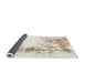 Sideview of Abstract Soft Ivory Beige Modern Rug, abs845