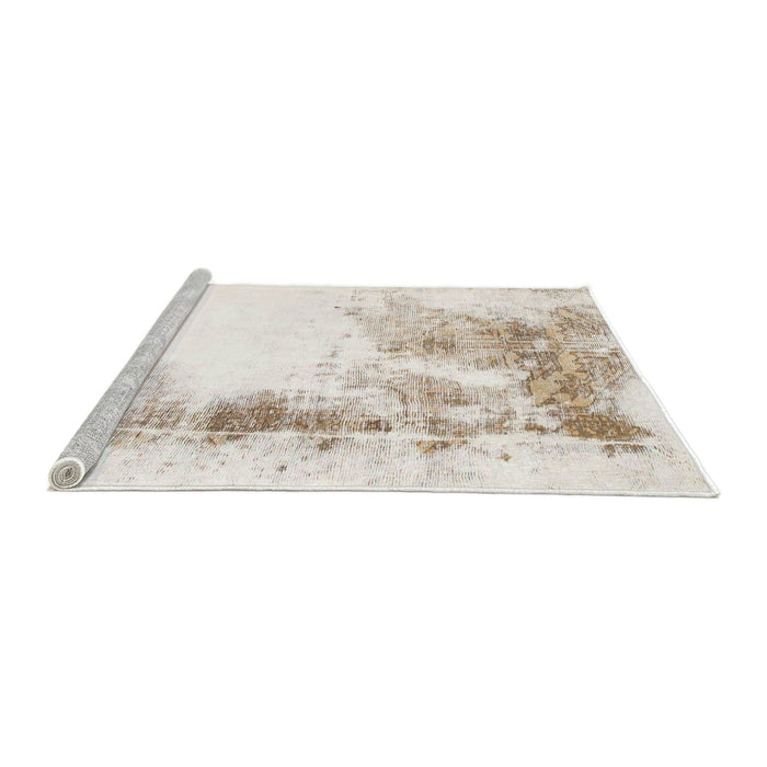 Sideview of Machine Washable Abstract Soft Ivory Beige Rug, wshabs845