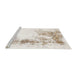 Sideview of Machine Washable Abstract Soft Ivory Beige Rug, wshabs845