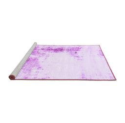 Sideview of Machine Washable Abstract Purple Modern Area Rugs, wshabs845pur