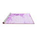 Sideview of Machine Washable Abstract Purple Modern Area Rugs, wshabs845pur