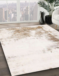 Abstract Soft Ivory Beige Modern Rug, abs845