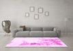 Machine Washable Abstract Pink Modern Rug in a Living Room, wshabs845pnk