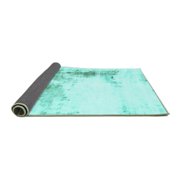 Sideview of Abstract Turquoise Modern Rug, abs845turq