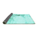 Sideview of Abstract Turquoise Modern Rug, abs845turq