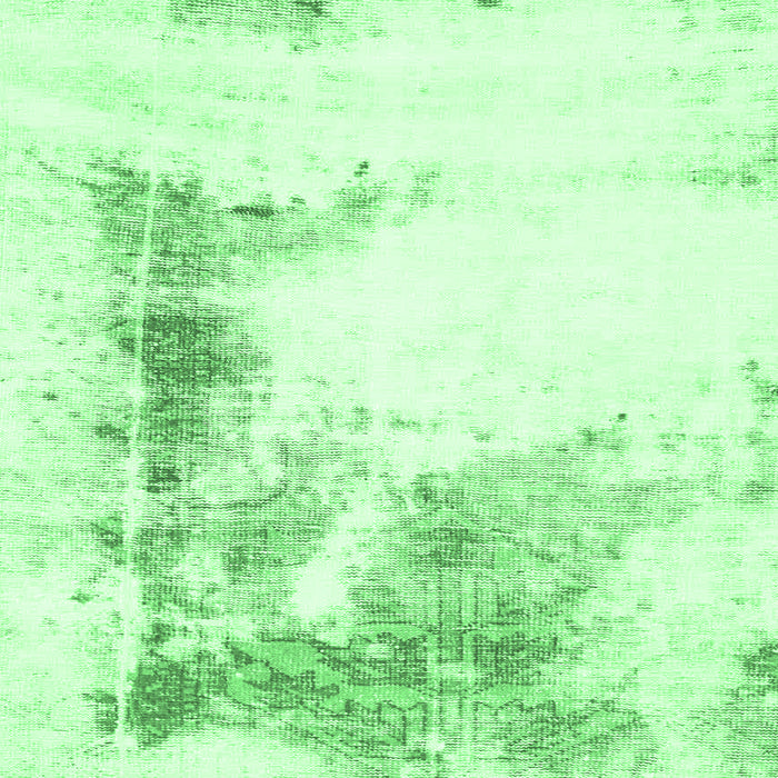 Square Machine Washable Abstract Emerald Green Modern Area Rugs, wshabs845emgrn