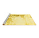 Sideview of Machine Washable Abstract Yellow Modern Rug, wshabs845yw