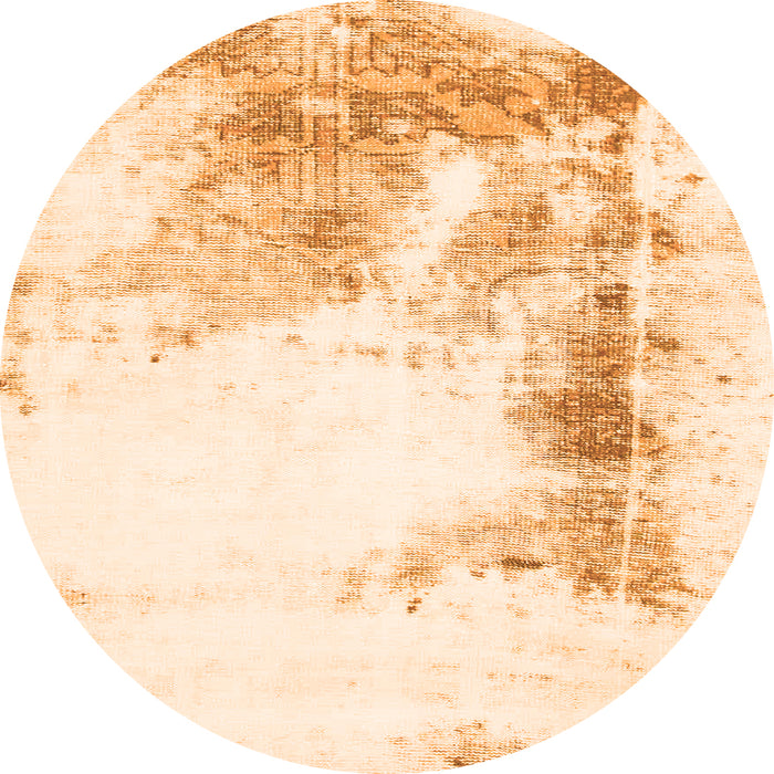 Round Abstract Orange Modern Rug, abs845org