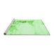 Sideview of Machine Washable Abstract Green Modern Area Rugs, wshabs845grn