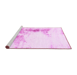 Sideview of Machine Washable Abstract Pink Modern Rug, wshabs845pnk