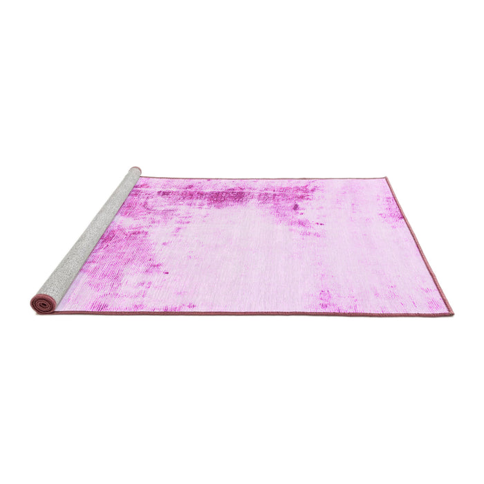 Sideview of Machine Washable Abstract Pink Modern Rug, wshabs845pnk