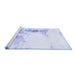 Sideview of Machine Washable Abstract Blue Modern Rug, wshabs845blu