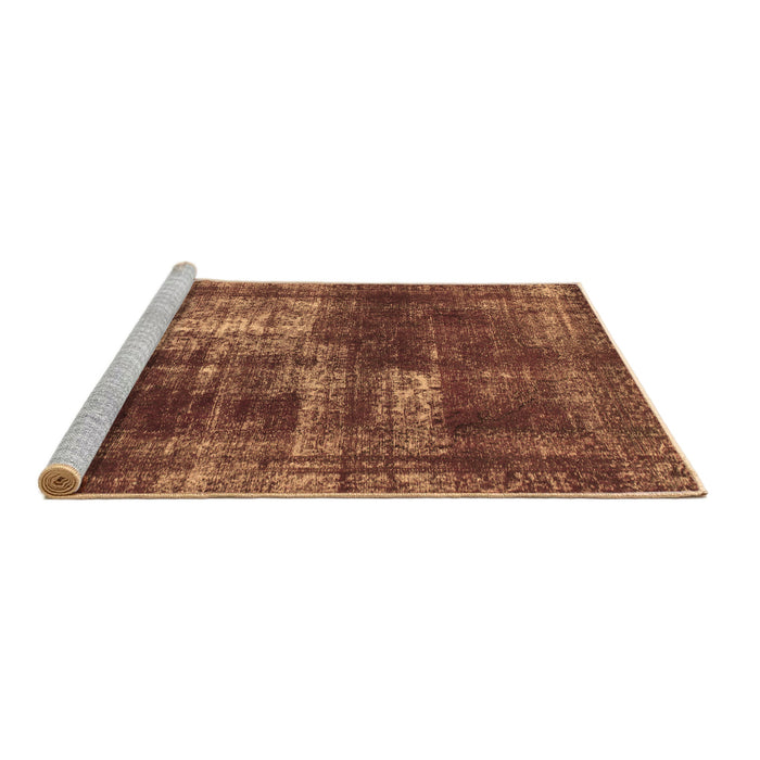 Sideview of Machine Washable Abstract Brown Modern Rug, wshabs846brn