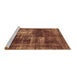 Sideview of Machine Washable Abstract Brown Modern Rug, wshabs846brn
