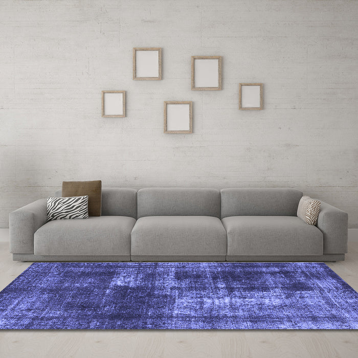 Machine Washable Abstract Blue Modern Rug in a Living Room, wshabs846blu