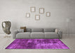 Machine Washable Abstract Purple Modern Area Rugs in a Living Room, wshabs846pur