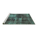 Sideview of Machine Washable Abstract Turquoise Modern Area Rugs, wshabs846turq