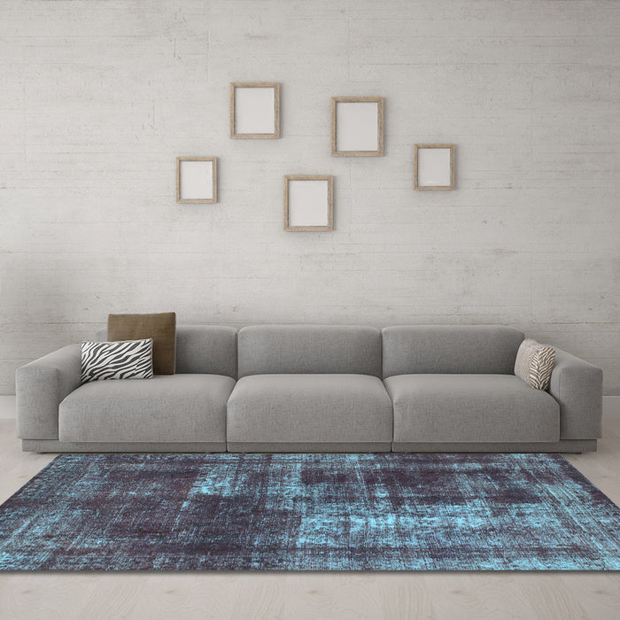 Machine Washable Abstract Light Blue Modern Rug in a Living Room, wshabs846lblu