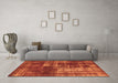 Machine Washable Abstract Orange Modern Area Rugs in a Living Room, wshabs846org