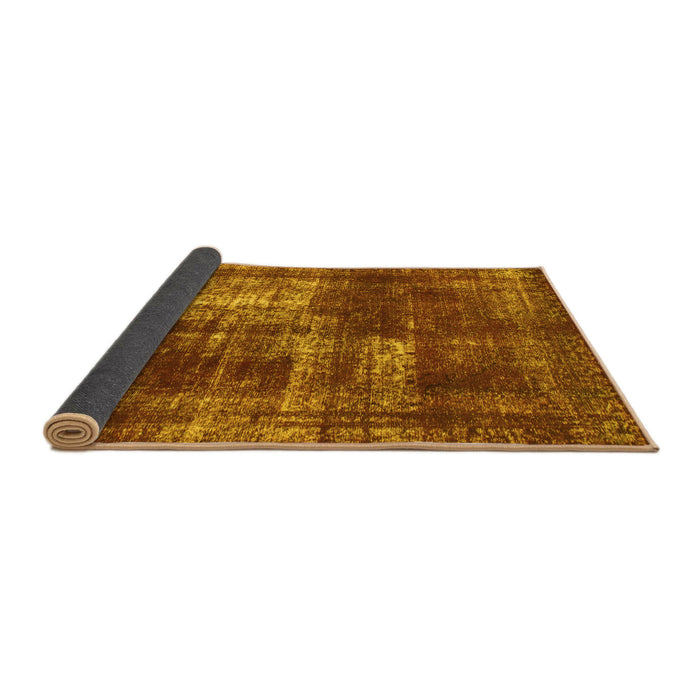 Sideview of Abstract Yellow Modern Rug, abs846yw