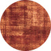 Round Abstract Orange Modern Rug, abs846org