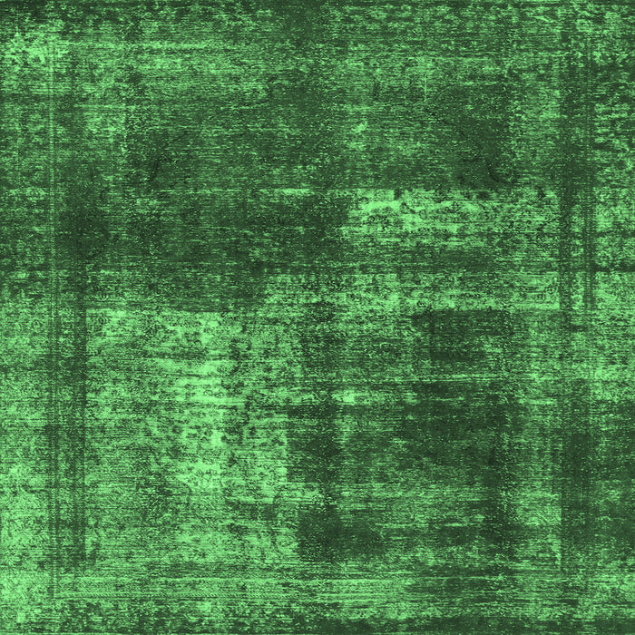 Square Abstract Emerald Green Modern Rug, abs846emgrn