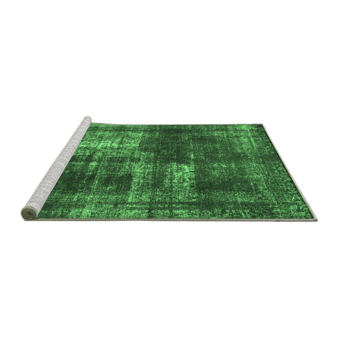 Sideview of Machine Washable Abstract Emerald Green Modern Area Rugs, wshabs846emgrn