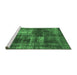 Sideview of Machine Washable Abstract Emerald Green Modern Area Rugs, wshabs846emgrn