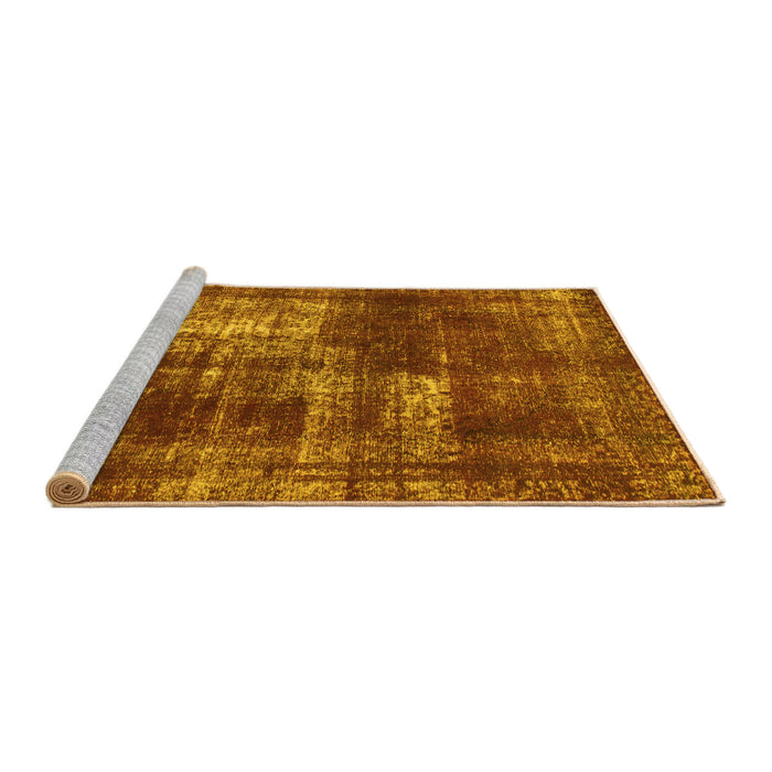 Sideview of Machine Washable Abstract Yellow Modern Rug, wshabs846yw