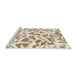 Sideview of Machine Washable Abstract Gold Rug, wshabs847