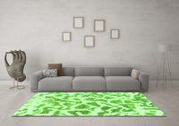 Machine Washable Abstract Green Modern Rug, wshabs847grn