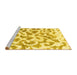 Sideview of Machine Washable Abstract Yellow Modern Rug, wshabs847yw